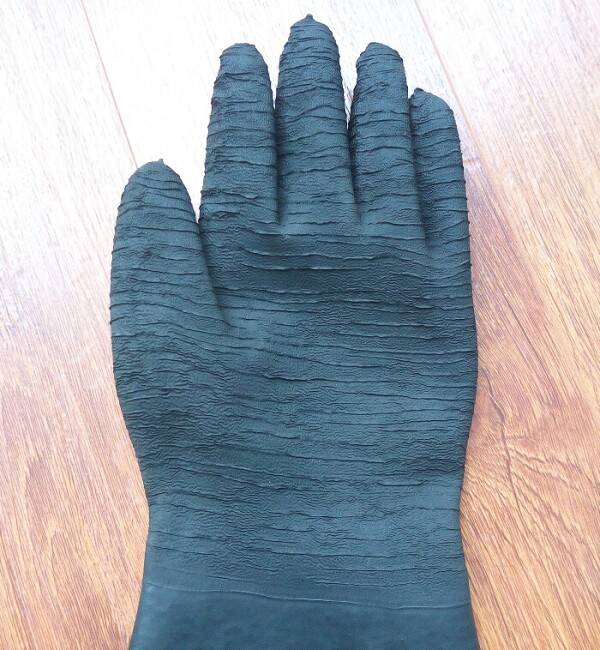 Anti-Impact, Anti-slip Black Natural Rubber Sandblasting Gloves For Safety Work