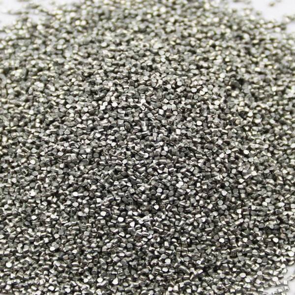 Silvery White Zinc Cut Wire Shot - As Cut Or Conditioned For Polishing, Derusting, Surface Cleaning